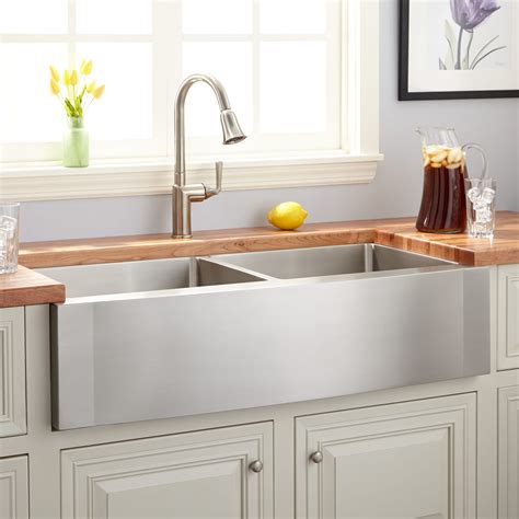 stainless steel apron sink walnut cabinets|farmhouse sink apron.